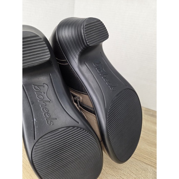 Orthofeet Bioheel Emma Ankle Boots Brown Taupe Leather Buckle Heel Size 9 X-wide - Picture 16 of 16